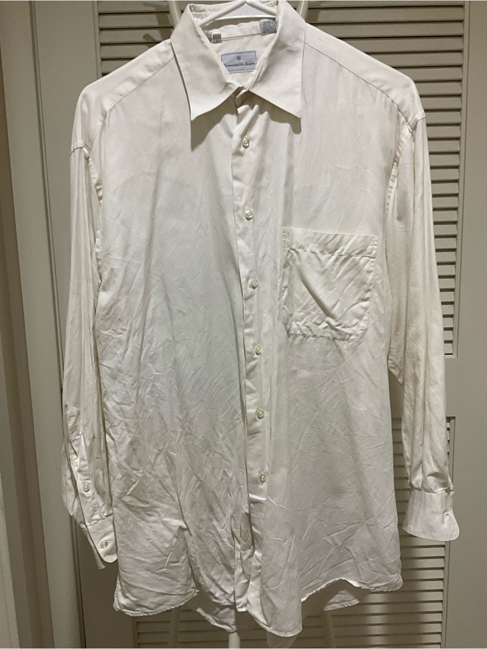 Ermenegildo Zegna 100% cotton White Long-Sleeve Dress Shirt